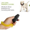 Clicker Per Addestramento Cani 2 In 1 Fischietto E Clicker Strumenti Per Addestramento Animali Domestici Con Cinturino Da Polso Portachiavi Per Cani Gatti Animali Domestici (nero)