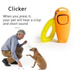 Clicker Per Addestramento Cani 2 In 1 Fischietto E Clicker Strumenti Per Addestramento Animali Domestici Con Cinturino Da Polso Portachiavi Per Cani Gatti Animali Domestici (nero) -Cibi per cani in Italia 81310618 3