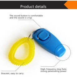 Clicker Per Addestramento Cani 2 In 1 Fischietto E Clicker Strumenti Per Addestramento Animali Domestici Con Cinturino Da Polso Portachiavi Per Cani Gatti Animali Domestici (nero) -Cibi per cani in Italia 81310618 5