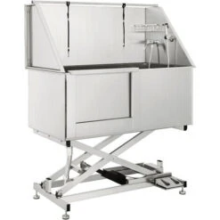 VEVOR Vasca Da Bagno Per Animali Domestici In Acciaio Inossidabile, Altezza Regolabile 49 X 26 X 53-73 Pollici Doccia Vasca Per Cane Vasca Con Rubinetto Per Animale Domestici Regolazione Elettrica Del