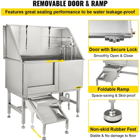 VEVOR Vasca Da Bagno Per Animali 50" 127cm Toelettatura Per Cani Bagnetto Vasca In Acciao Inox Capacità 180kg Vasca Da Bagno Doccia Animale Domestico Animali Durabilità Governare 7 VEVOR Vasca Da Bagno Per Animali 50" 127cm Toelettatura Per Cani Bagnetto Vasca In Acciao Inox Capacità 180kg Vasca Da Bagno Doccia Animale Domestico Animali Durabilità Governare - immagine 5