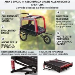 Klarfit Husky Vario - Rimorchio E Passeggino Per Cani 2 In 1, Ca. 240 L, Tela Oxford 600D -Cibi per cani in Italia 83732681 3