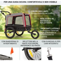 Klarfit Husky Vario - Rimorchio E Passeggino Per Cani 2 In 1, Ca. 240 L, Tela Oxford 600D -Cibi per cani in Italia 83732681 4