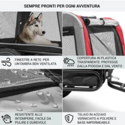 Klarfit Husky Vario - Rimorchio E Passeggino Per Cani 2 In 1, Ca. 240 L, Tela Oxford 600D -Cibi per cani in Italia 83732681 5