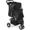 Passeggino Per Animali Domestici, Passeggino Pieghevole A 3 Ruote Con Cestello Portaoggetti E Portabicchieri Per Cani Di Piccola E Media Taglia (Nero) -Cibi per cani in Italia 83841498 1