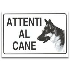 10 Cartelli Targa Attenti Al Cane Pastore Tedesco Segnaletica Pvc 20 X 30 Cm