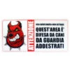 3 Cartelli Targa Attenti Al Cane Area Difesa Biadesivo 3m Pvc Lucido 20 X 10cm
