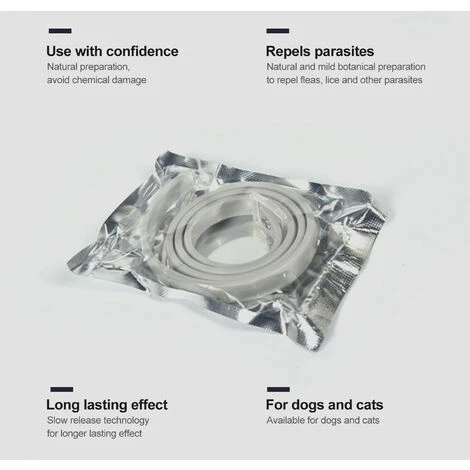Collare Repellente Per Insetti Per Cani E Gatti Collare Antipulci Regolabile Collare Antipulci E Zecche (grigio, Per Cani) 5 Collare Repellente Per Insetti Per Cani E Gatti Collare Antipulci Regolabile Collare Antipulci E Zecche (grigio, Per Cani) - immagine 3