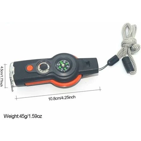 Fischietto D'emergenza Con Cordino, Strumento Multiuso Di Sopravvivenza 7 In 1 Per Escursioni In Campeggio 5 Fischietto D'emergenza Con Cordino, Strumento Multiuso Di Sopravvivenza 7 In 1 Per Escursioni In Campeggio - immagine 3