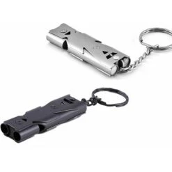 Fischietto Di Segnalazione Fischietto Di Emergenza Con Portachiavi Fischietto Ad Alto Decibel Fischietto A Doppio Tubo Fischietto Di Emergenza In Metallo Fischietti Per Attività In Campeggio Sport All