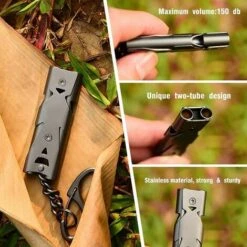 Fischietto Di Segnalazione Fischietto Di Emergenza Con Portachiavi Fischietto Ad Alto Decibel Fischietto A Doppio Tubo Fischietto Di Emergenza In Metallo Fischietti Per Attività In Campeggio Sport All -Cibi per cani in Italia 85907463 3