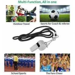 Set Di 3 Fischietti In Acciaio Inossidabile, Fischietti Sportivi Con Cordino, Fischietto Extra Rumoroso Per Allenatori Di Arbitri Per Sport Scolastici Calcio Pallacanestro Protezione Bagnino Di Emerge -Cibi per cani in Italia 85912595 3