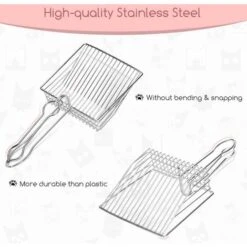 MINKUROW Pala Per Lettiera Per Gatti, Paletta Profonda Per Setacciare Rapidamente, Pala Per Lettiera Per Gatti In Acciaio Inossidabile, Facile Da Pulire Per Animali Domestici Cani E Gatti -Cibi per cani in Italia 85922251 2