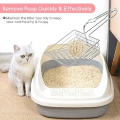 MINKUROW Pala Per Lettiera Per Gatti, Paletta Profonda Per Setacciare Rapidamente, Pala Per Lettiera Per Gatti In Acciaio Inossidabile, Facile Da Pulire Per Animali Domestici Cani E Gatti -Cibi per cani in Italia 85922251 3