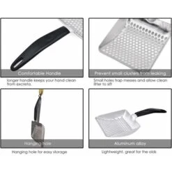 MINKUROW Pala Per Lettiera Per Gatti In Alluminio Resistente Con Comoda Impugnatura Lunga In Gomma Per Animali Domestici, Cani E Gatti 10 MINKUROW Pala Per Lettiera Per Gatti In Alluminio Resistente Con Comoda Impugnatura Lunga In Gomma Per Animali Domestici, Cani E Gatti -Cibi per cani in Italia 85922260 4