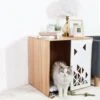 Cuccia Cani Casetta Gatti: Legno Cucce Interno Esterno Gatto Casa Cuccie Taglia Media Piccolo Fino 15 Kg 60x50x60 Cm