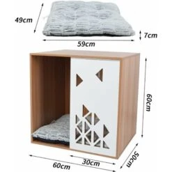 Cuccia Cani Casetta Gatti: Legno Cucce Interno Esterno Gatto Casa Cuccie Taglia Media Piccolo Fino 15 Kg 60x50x60 Cm -Cibi per cani in Italia 87105765 3
