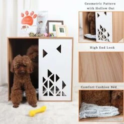 Cuccia Cani Casetta Gatti: Legno Cucce Interno Esterno Gatto Casa Cuccie Taglia Media Piccolo Fino 15 Kg 60x50x60 Cm -Cibi per cani in Italia 87105765 4