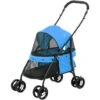 PawHut Passeggino Per Cani Pieghevole Con Tettuccio Regolabile, Borsa E Ruote Girevoli, 82x47x97cm, Blu -Cibi per cani in Italia 87901287 1