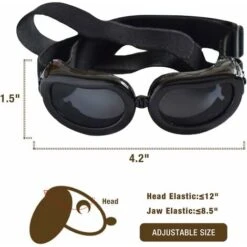 HIASDFLS Occhiali Per Cani Occhiali Da Sole Per Cani Anti-UV, Occhiali Per Animali Domestici Con Cinturini Regolabili Per Gatti Cani Di Piccola Taglia-Nero -Cibi per cani in Italia 88132912 5