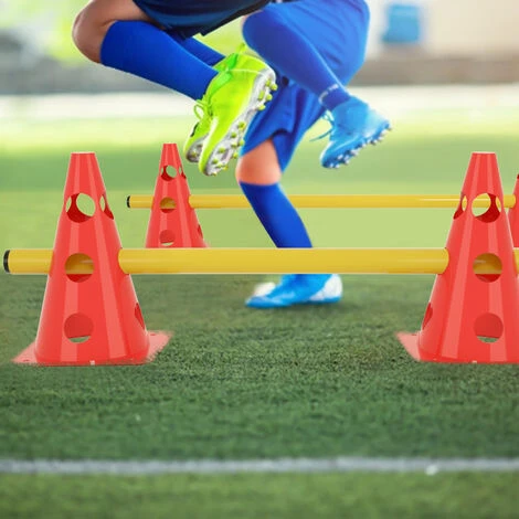 Set Corsa Ad Ostacoli Da 18 Pezzi Allenamento Di Coordinazione Per Esercizi, Set Di Ostacoli Regolabili, Per Calcio, Bambini, Cani HENGMEI 5 Set Corsa Ad Ostacoli Da 18 Pezzi Allenamento Di Coordinazione Per Esercizi, Set Di Ostacoli Regolabili, Per Calcio, Bambini, Cani HENGMEI - immagine 3