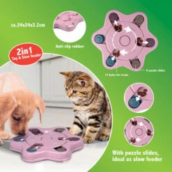 Gioco Educativo Per Cani E Gatti Dispenser Crocchette Interattivo Animali Rosa -Cibi per cani in Italia 88533716 3