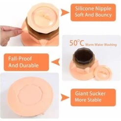 Ciotola Per Latte Per Cuccioli, Stazione Di Alimentazione Per Animali Domestici In Silicone Capezzolo Per Animali Domestici Autoalimentato Bionico Portatile, Per Cuccioli Di Animali, Distributore Auto -Cibi per cani in Italia 88578655 4