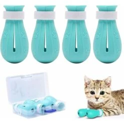 Scarpa Da 4 Gatti, Stivali Antigraffio Per Gatti, Protezione Per Zampa Di Gatto Regolabile Per Casa, Bagno, Bellezza, Controllo Del Trattamento, Stazione Di Massaggio Per Gatti (blu)