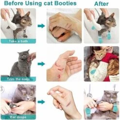 Scarpa Da 4 Gatti, Stivali Antigraffio Per Gatti, Protezione Per Zampa Di Gatto Regolabile Per Casa, Bagno, Bellezza, Controllo Del Trattamento, Stazione Di Massaggio Per Gatti (blu) -Cibi per cani in Italia 88724774 5