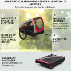 Klarfit Husky - Rimorchio Da Bici Per Cani, 250 L, Tela Oxford 600D -Cibi per cani in Italia 88753330 3