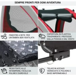 Klarfit Husky - Rimorchio Da Bici Per Cani, 250 L, Tela Oxford 600D -Cibi per cani in Italia 88753330 5 1