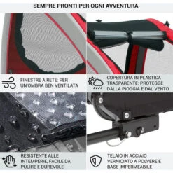 Klarfit Husky - Rimorchio Da Bici Per Cani, 250 L, Tela Oxford 600D -Cibi per cani in Italia 88753330 5