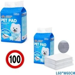 100 TAPPETINI 60x60 CM AL CARBONE ATTIVO SUPER ASSORBENTI PER CANI CANE TRAVERSE