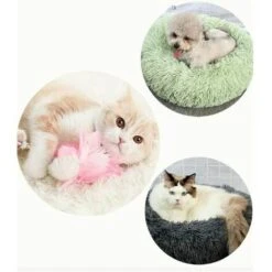 Cuccia Per Cani Cuccia Per Gatti Rotonda Cuscino Per Cuccia Per Animali Morbido E Confortevole, Cuscino Per Cani Caldo, Impermeabile, Antiscivolo E Lavabile Adatto A Gatti, Cani Verde Chiaro40 -Cibi per cani in Italia 89814385 3