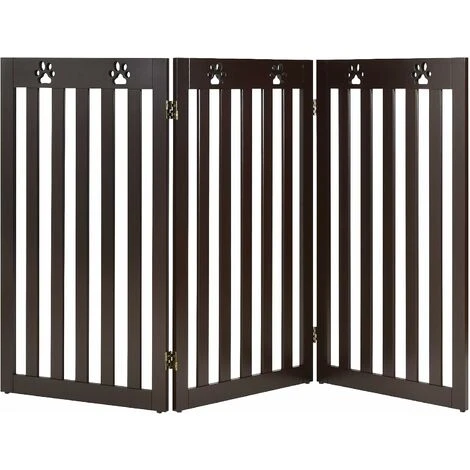GOPLUS Cancelletto Di Sicurezza A 3/4 Pannelli, Barriera Pieghevole Con Cerniere Girevoli A 360¡ã E Piedini Antiscivolo, Recinto Per Porte E Scale Per Animali E Bambini (Marrone, 3 Pannelli) 3 GOPLUS Cancelletto Di Sicurezza A 3/4 Pannelli, Barriera Pieghevole Con Cerniere Girevoli A 360¡ã E Piedini Antiscivolo, Recinto Per Porte E Scale Per Animali E Bambini (Marrone, 3 Pannelli)