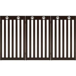 GOPLUS Cancelletto Di Sicurezza A 3/4 Pannelli, Barriera Pieghevole Con Cerniere Girevoli A 360¡ã E Piedini Antiscivolo, Recinto Per Porte E Scale Per Animali E Bambini (Marrone, 3 Pannelli) 11 GOPLUS Cancelletto Di Sicurezza A 3/4 Pannelli, Barriera Pieghevole Con Cerniere Girevoli A 360¡ã E Piedini Antiscivolo, Recinto Per Porte E Scale Per Animali E Bambini (Marrone, 3 Pannelli) -Cibi per cani in Italia 90601420 5