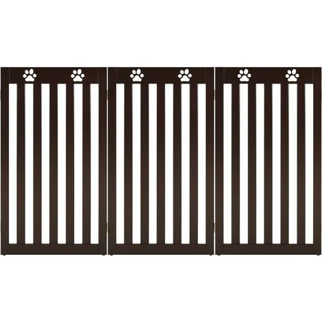 GOPLUS Cancelletto Di Sicurezza A 3/4 Pannelli, Barriera Pieghevole Con Cerniere Girevoli A 360¡ã E Piedini Antiscivolo, Recinto Per Porte E Scale Per Animali E Bambini (Marrone, 3 Pannelli) 7 GOPLUS Cancelletto Di Sicurezza A 3/4 Pannelli, Barriera Pieghevole Con Cerniere Girevoli A 360¡ã E Piedini Antiscivolo, Recinto Per Porte E Scale Per Animali E Bambini (Marrone, 3 Pannelli) - immagine 5