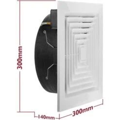 PrixPrime - Estrattore D'aria Per Soffitto O Parete 250x250 Mm Con Griglia Estraibile Per Bagno E Ventilazione Interna -Cibi per cani in Italia 90821392 3