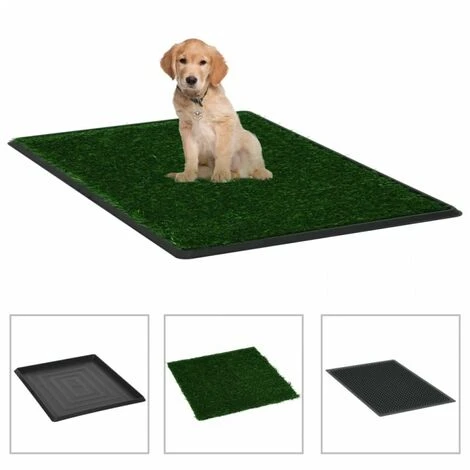 VIDAXL Tappetino Igienico Cani Con Erba Sintetica Verde 64x51x3 Cm Wc 3 VIDAXL Tappetino Igienico Cani Con Erba Sintetica Verde 64x51x3 Cm Wc