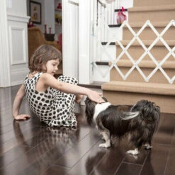 Relaxdays Cancelletto Di Sicurezza Per Cani, Barriera Porte E Scale, Allungabile 96 Cm, Alto 48,5-60 Cm, Bambù, Bianco -Cibi per cani in Italia 91259452 3