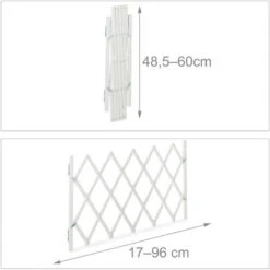 Relaxdays Cancelletto Di Sicurezza Per Cani, Barriera Porte E Scale, Allungabile 96 Cm, Alto 48,5-60 Cm, Bambù, Bianco -Cibi per cani in Italia 91259452 4