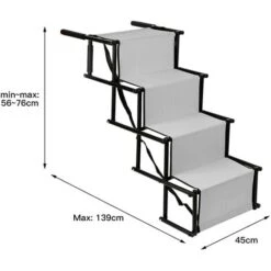 WYCTIN®Scala Pieghevole Per Cani Acciaio Inox + Tessuto Oxford Dimensioni 1017647cm Grigio Chiaro -Cibi per cani in Italia 91650372 3