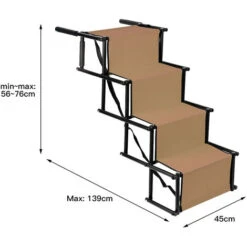 Scala Pieghevole Per Cani Acciaio Inox + Panno Oxford Dimensioni 1017647cm Marrone -Cibi per cani in Italia 91650390 2