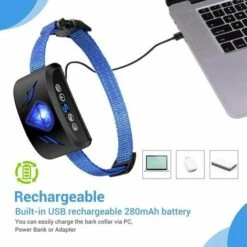 Collare Antiabbaio Collare Antiabbaio Elettrico Collare Antiabbaio Ricaricabile Con Innocue Modalità Di Segnale Acustico/vibrazione/shock E Sensibilità Regolabile Per Cani Di Taglia Piccola, Media E G -Cibi per cani in Italia 91725820 4
