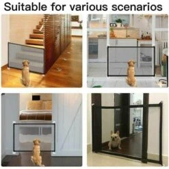 Barriera Magica Per Animali Domestici, Recinzione Di Sicurezza Per Animali Domestici, Recinzione Magica In Rete Pieghevole Portatile, Recinzione Di Sicurezza Per Bambini 110x72cm-Nero -Cibi per cani in Italia 91727668 4