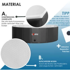 LOVPET® Piscina Per Cani Pieghevole Per Cani Grandi E Piccoli - Incluso Giocattolo Per Cani - Piscina Da Esterni Per Cani Pieghevole Per Bambini E Cani - Vasca Da Bagno Per Cani (S) 80cm Ø (de), Anthr -Cibi per cani in Italia 91949650 4
