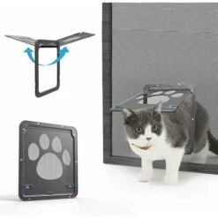 Zanzariera Per Zanzariera Per Gatti Porta Per Gatti Porta Per Gatti Facile Da Installare Porta Con Serratura Per Animali Domestici (29 Cm X 24 Cm)