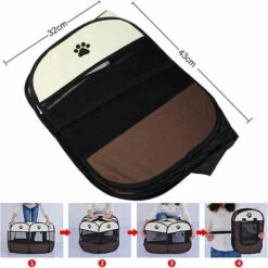 Box Portatile Pieghevole Per Animali Domestici 8 Pannelli Recinzione Pieghevole In Tessuto Oxford Per Cani Tenda Per Animali Domestici Morbida Per Piccoli Animali -Cibi per cani in Italia 92045596 4