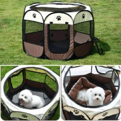 Box Portatile Pieghevole Per Animali Domestici 8 Pannelli Recinzione Pieghevole In Tessuto Oxford Per Cani Tenda Per Animali Domestici Morbida Per Piccoli Animali -Cibi per cani in Italia 92045596 5