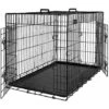 Songmics FEANDREA Gabbia Metallica Pieghevole Per Cani Con 2 Porte, L (92,5 X 57,5 X 64 Cm), Nero -Cibi per cani in Italia 92552025 1